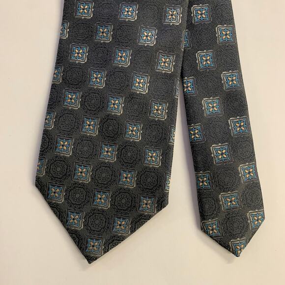 ERMENEGILDO ZEGNAOne Size Grey Blue Silk Tie